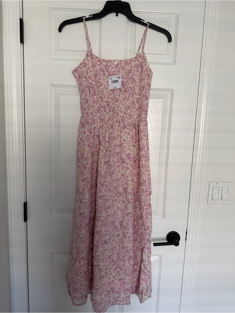 NWT American Eagle Pink Floral Smocked Midi Sundress Size Small